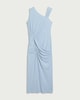 image 4 of F&F Asymmetric Draped Midi Dress in Blue