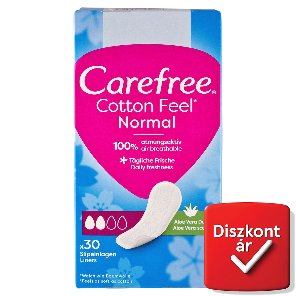 Carefree Cotton Feel normal tisztasági betét aloe vera illattal 30 db