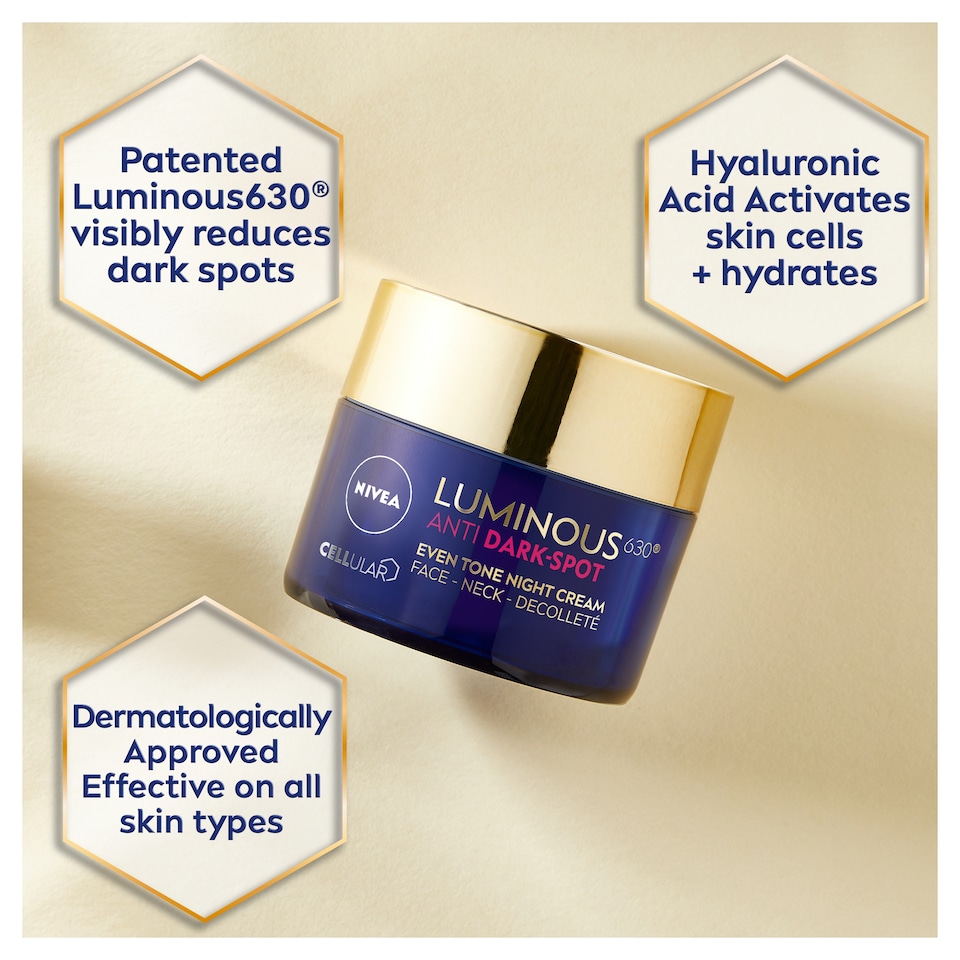 image 1 of NIVEA Luminous 630 Anti Dark Spot Night Cream Moisturiser 50ml