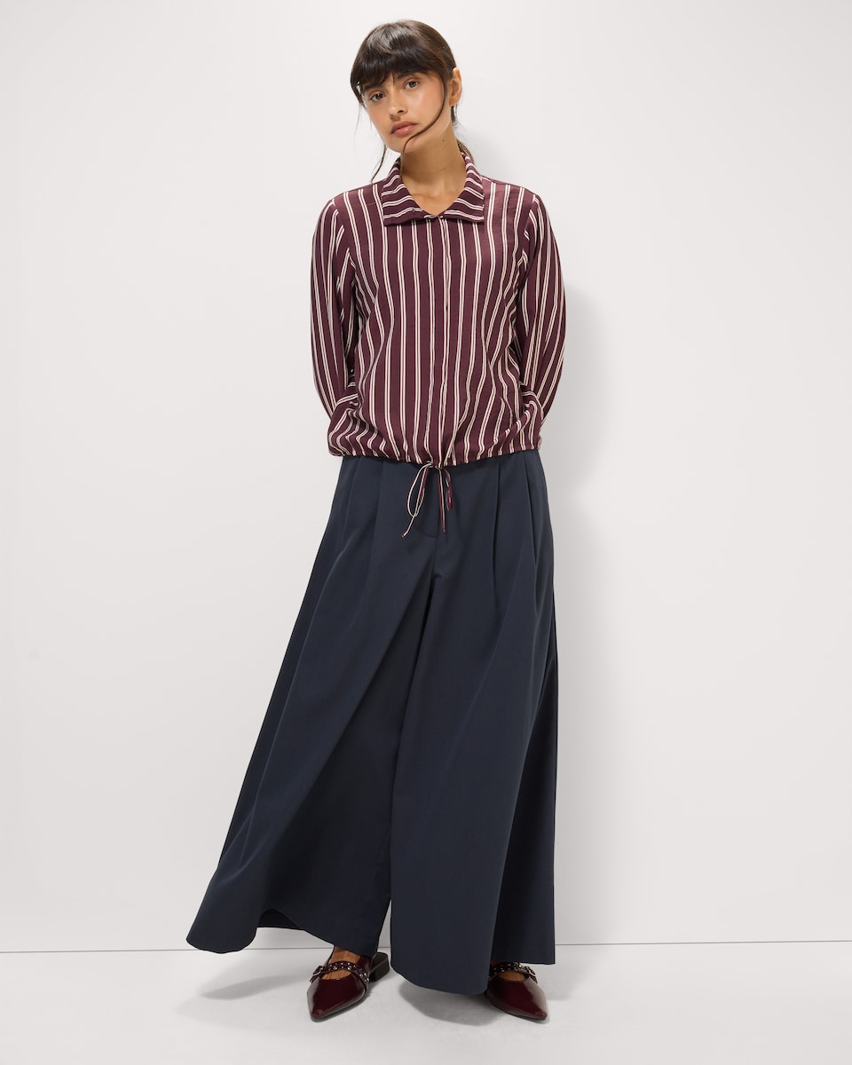 image 1 of F&F Funnel Neck Shirt in Multi Red