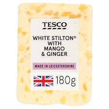 Tesco White Stilton With Mango & Ginger 180G