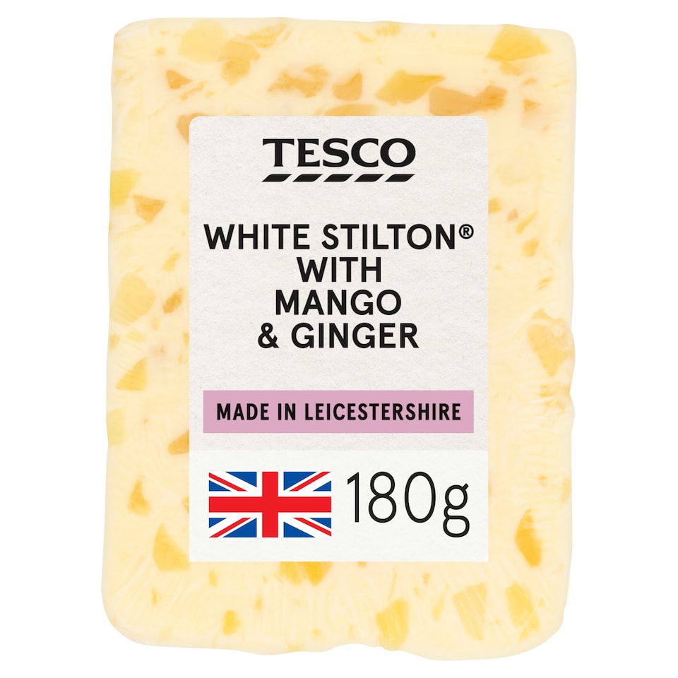 Tesco White Stilton With Mango & Ginger 180G