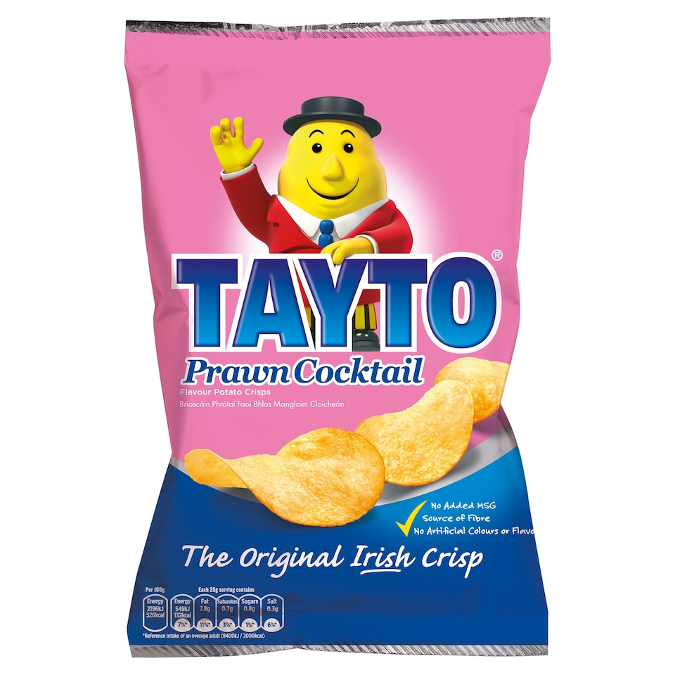 Tayto Prawn Cocktail Potato Crisps 125G