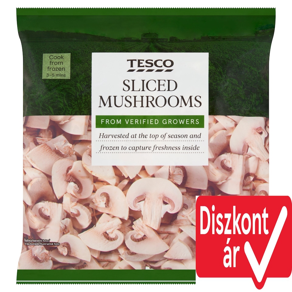 Tesco Quick Frozen Sliced Mushrooms 450 g