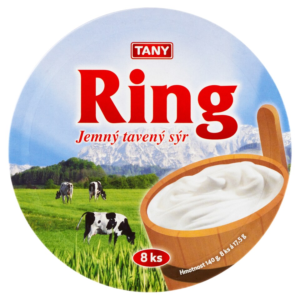 Obrázek 1 pro produkt Tany Ring jemný tavený sýr 8 x 17,5g (140g)