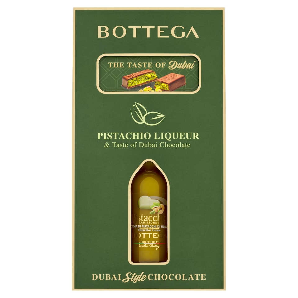 Bottega Pistachio Liqueur 3cl & Dubai Style Chocolate Bar 30g