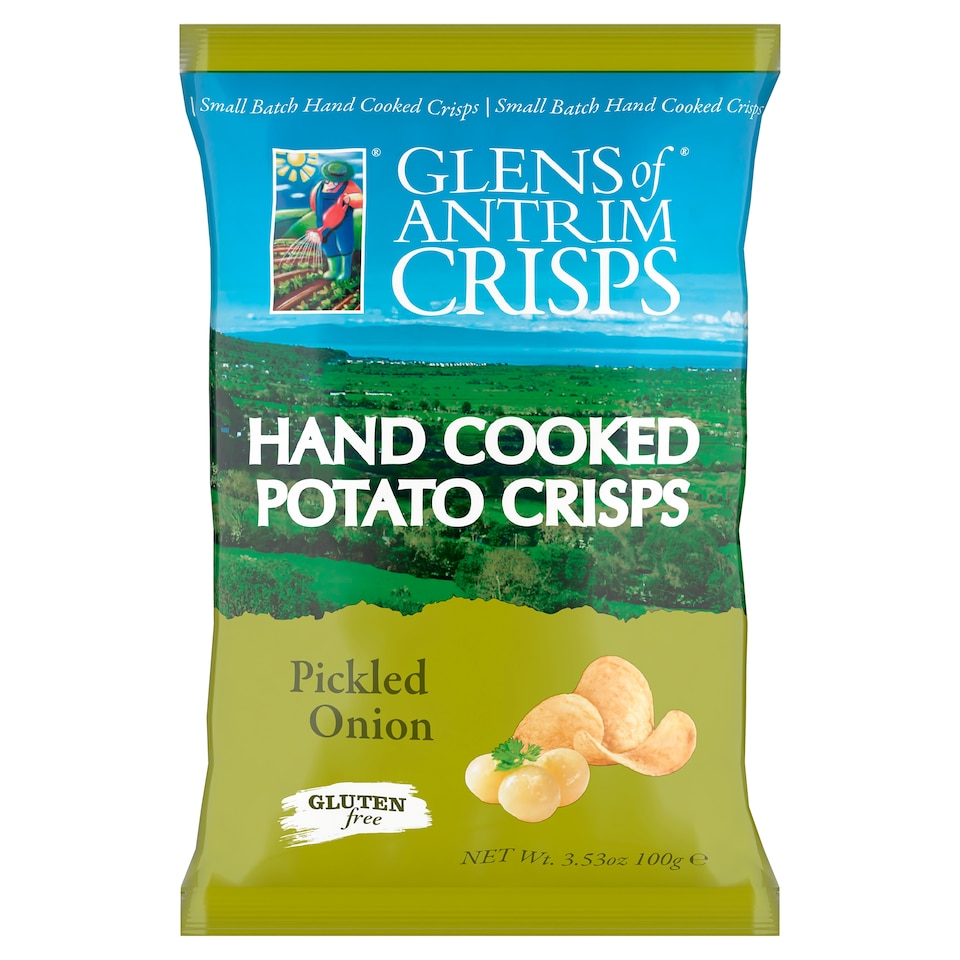 Glens of Antrim Hand Cooked Potato Crisps Pickled Onion 100g