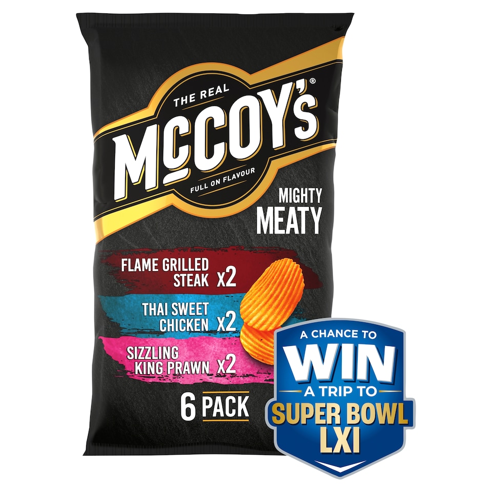 image 1 of Mccoy's Mighty Meaty Variety Crisps 6X25g