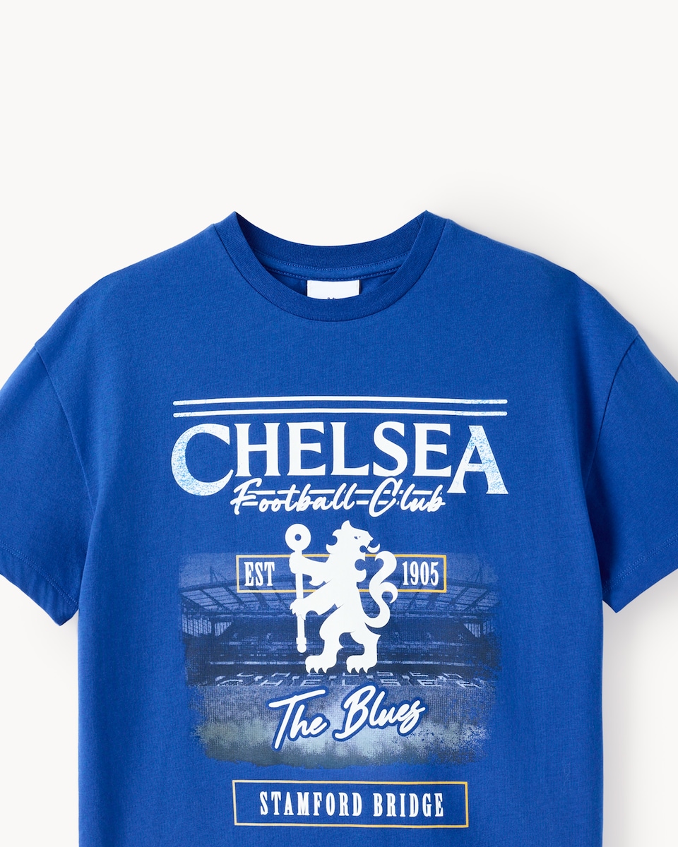 image 1 of Chelsea Football Club Pure Cotton T-Shirt in Blue
