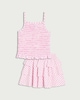 image 4 of F&F Girls 2-Piece Smocked Vest and Tiered Skirt Set in Multi Pink