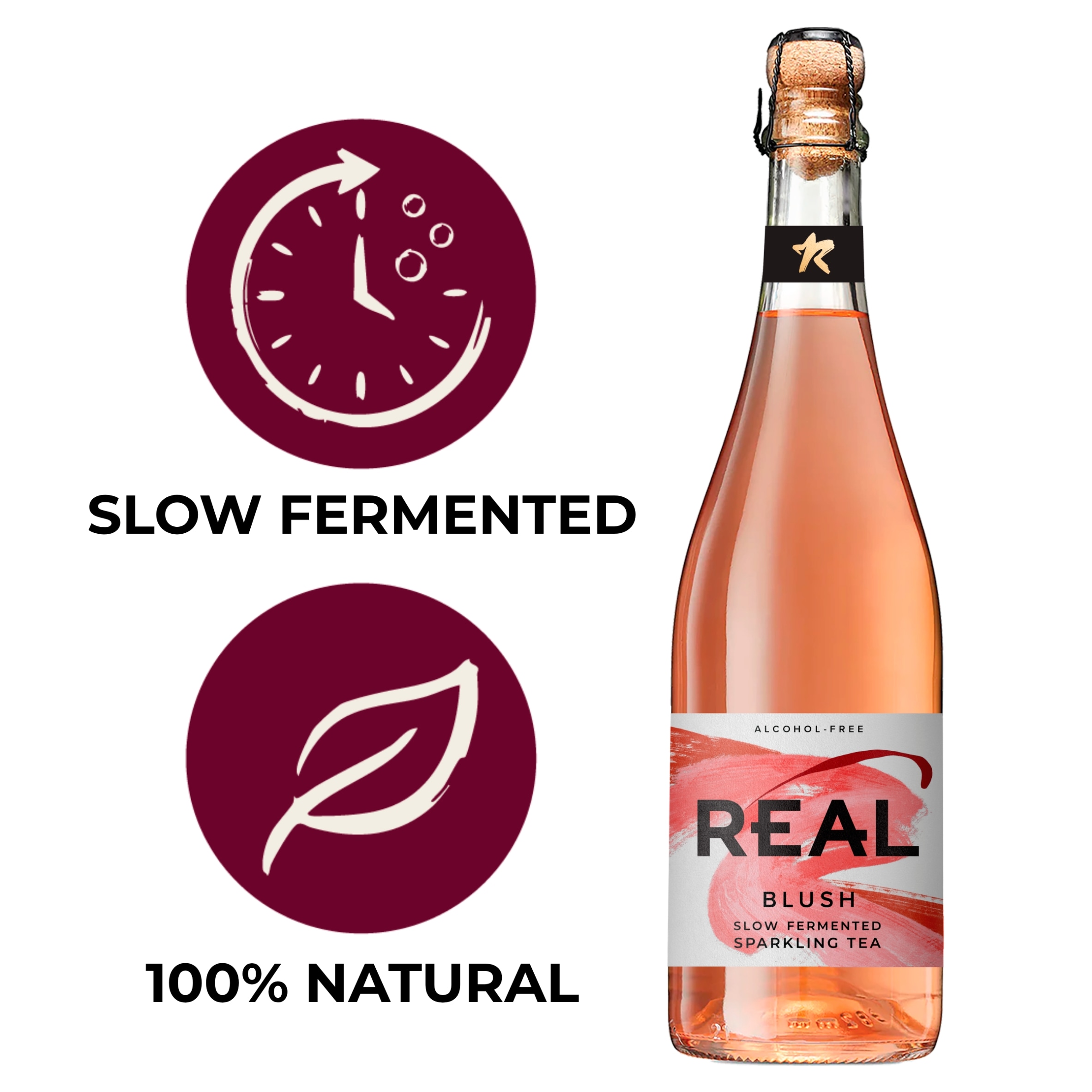 REAL Blush Slow Fermented Sparkling Tea 75cl
