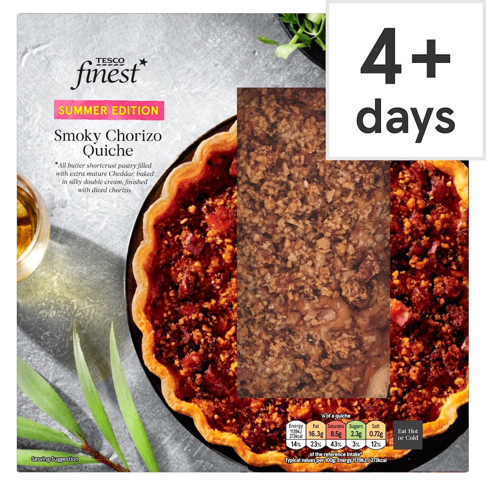 Tesco Finest Smoky Chorizo & Cheddar Quiche 400g