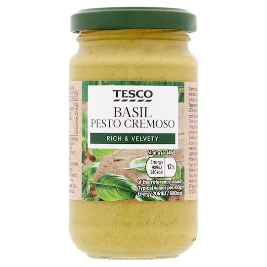 Tesco Basil Pesto Cremoso 190G Tesco Groceries