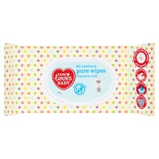Tesco Loves Baby Pure Newborn Wipes Fragrance Free 56 Pack