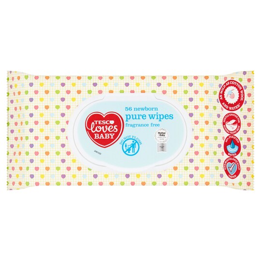 Tesco Loves Baby Pure Newborn Wipes F/F 56 Pk Tesco Groceries