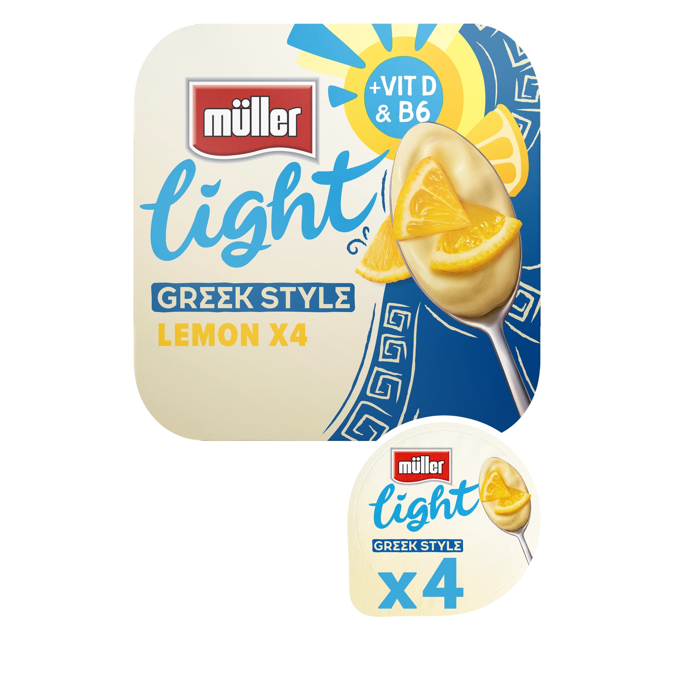 Muller Light Greek Style Lemon Yogurt 4X115g