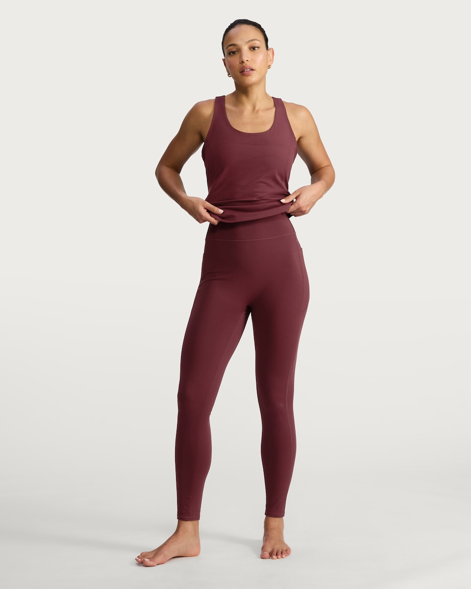 image 1 of F&F Active Supersoft Racerback Sports Vest in Berry