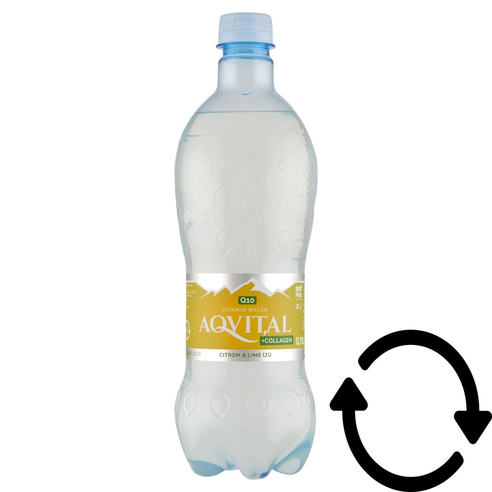 Aqvital citrom & lime ízű természetes ásványvíz alapú enyhén szénsavas üdítőital 0,75 l