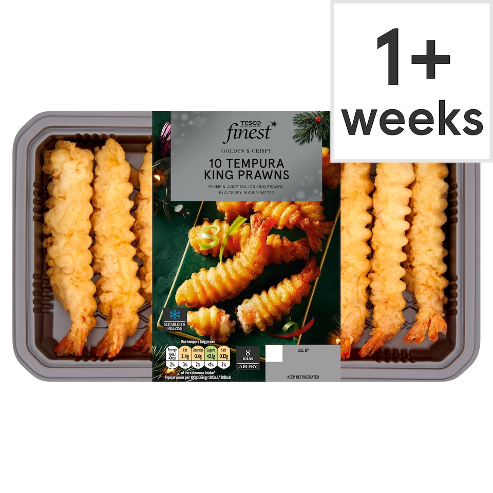Tesco Finest 10 Tempura King Prawns 175G