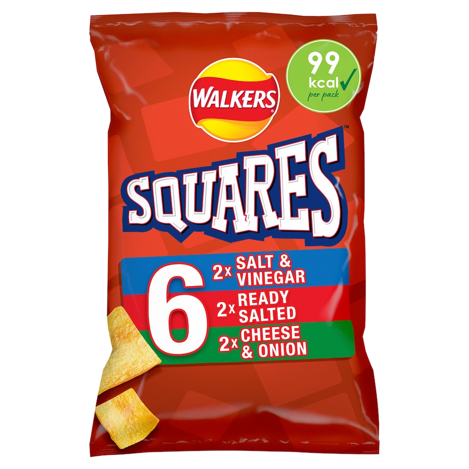 image 1 of Walkers Squares Variety Snacks 6X22g