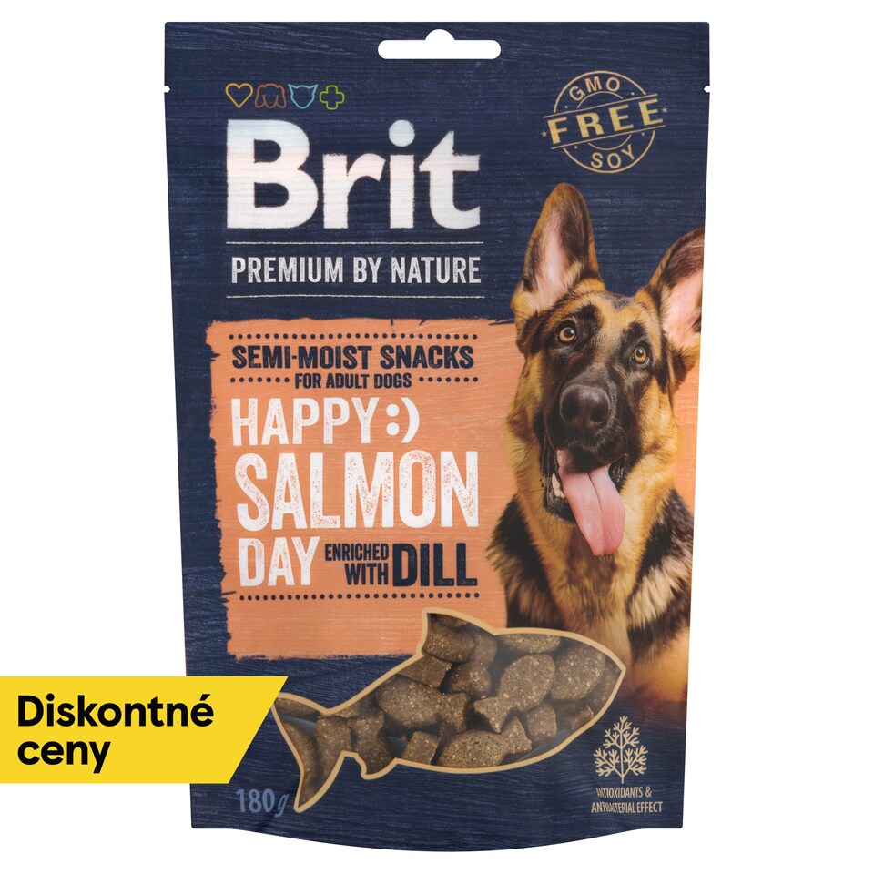 obrázok 1 z Brit Premium by Nature Polomäkká maškrta pre psov losos obohatené o kôpor 180 g