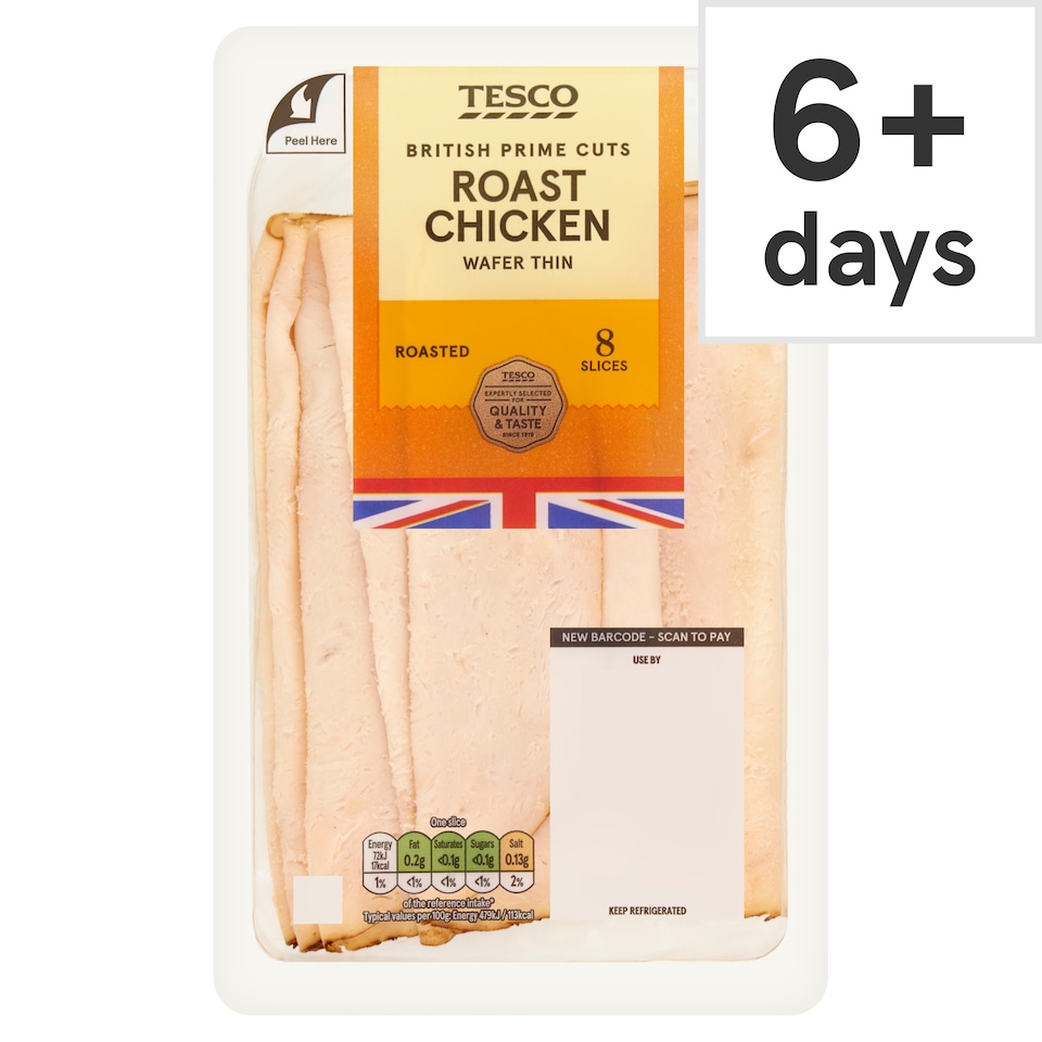 Tesco British Wafer Thin Roast Chicken Slices 120g
