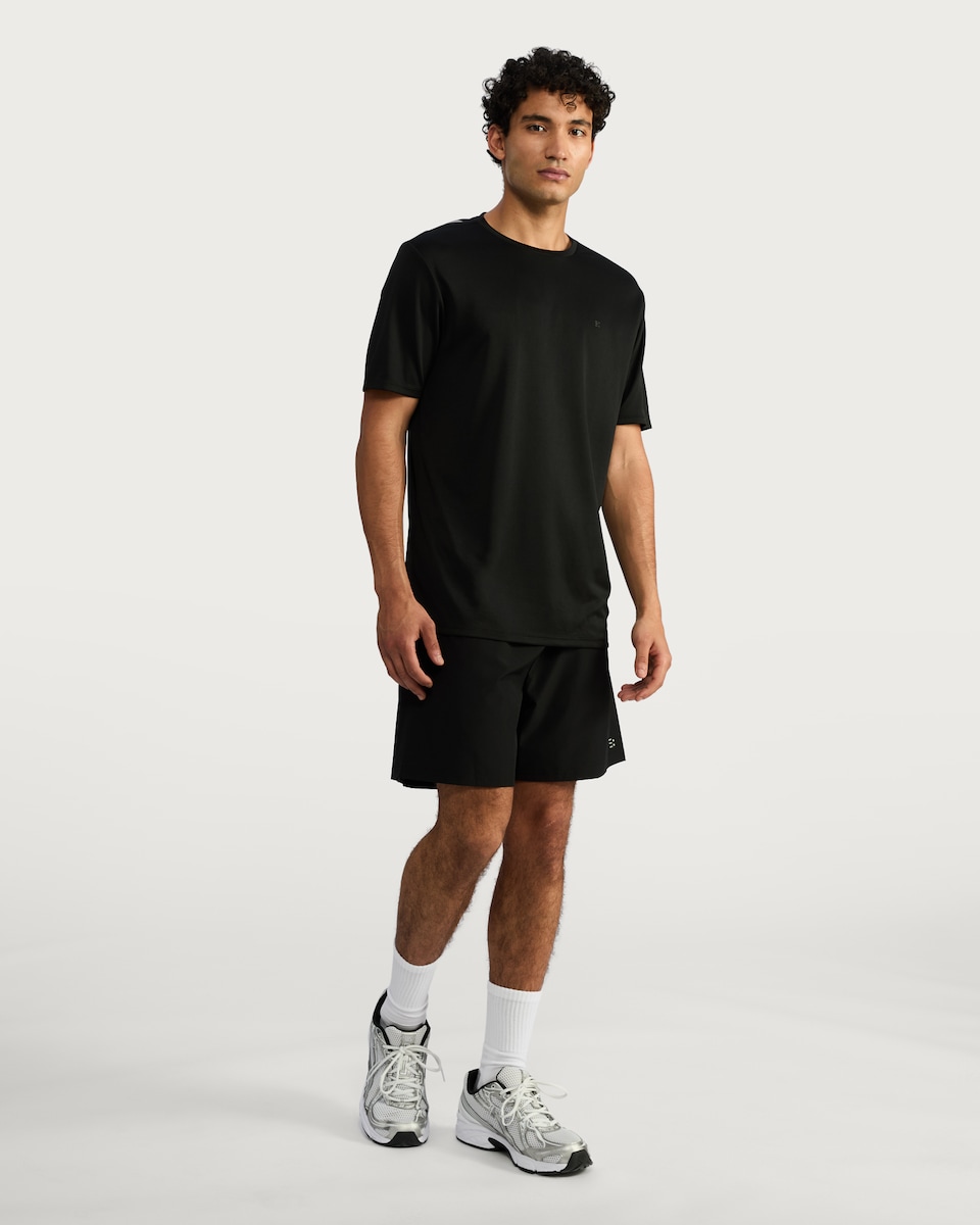image 1 of F&F Active Crew Neck Short Sleeved Running T-Shirt in Black