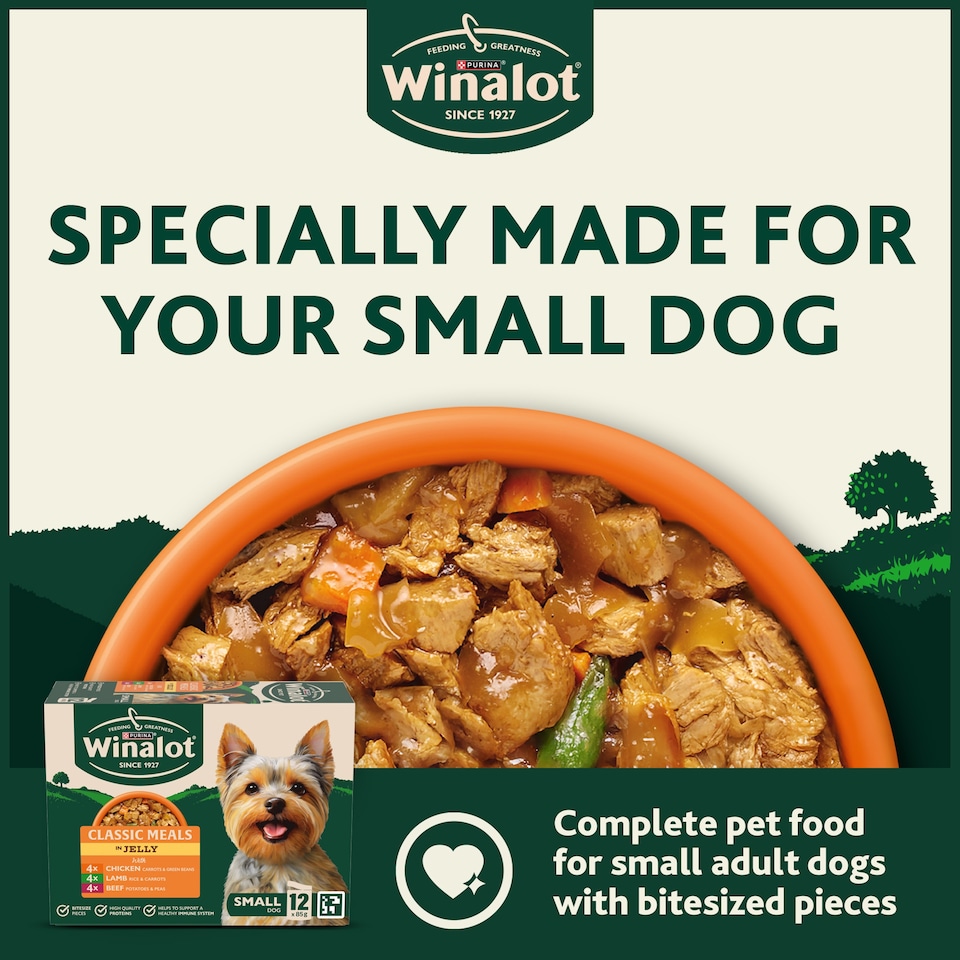 image 1 of WINALOT Classic Meals Small Dog Mixed in Jelly Wet Dog Food 12x85g