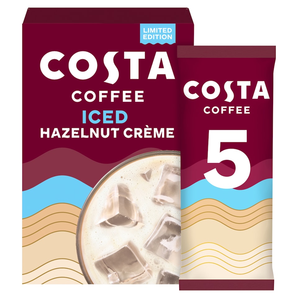 image 1 of COSTA Coffee Iced Hazelnut crème 5x14.5g