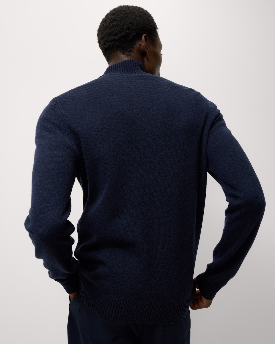 image 1 of F&F Pure Lambswool Half Zip Jumper in Navy
