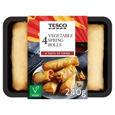 Tesco 4 Vegetable Spring Rolls 240G