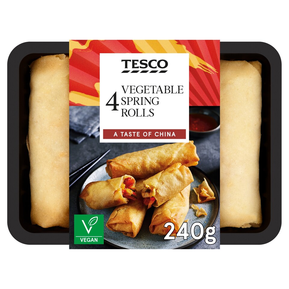 Tesco 4 Vegetable Spring Rolls 240G
