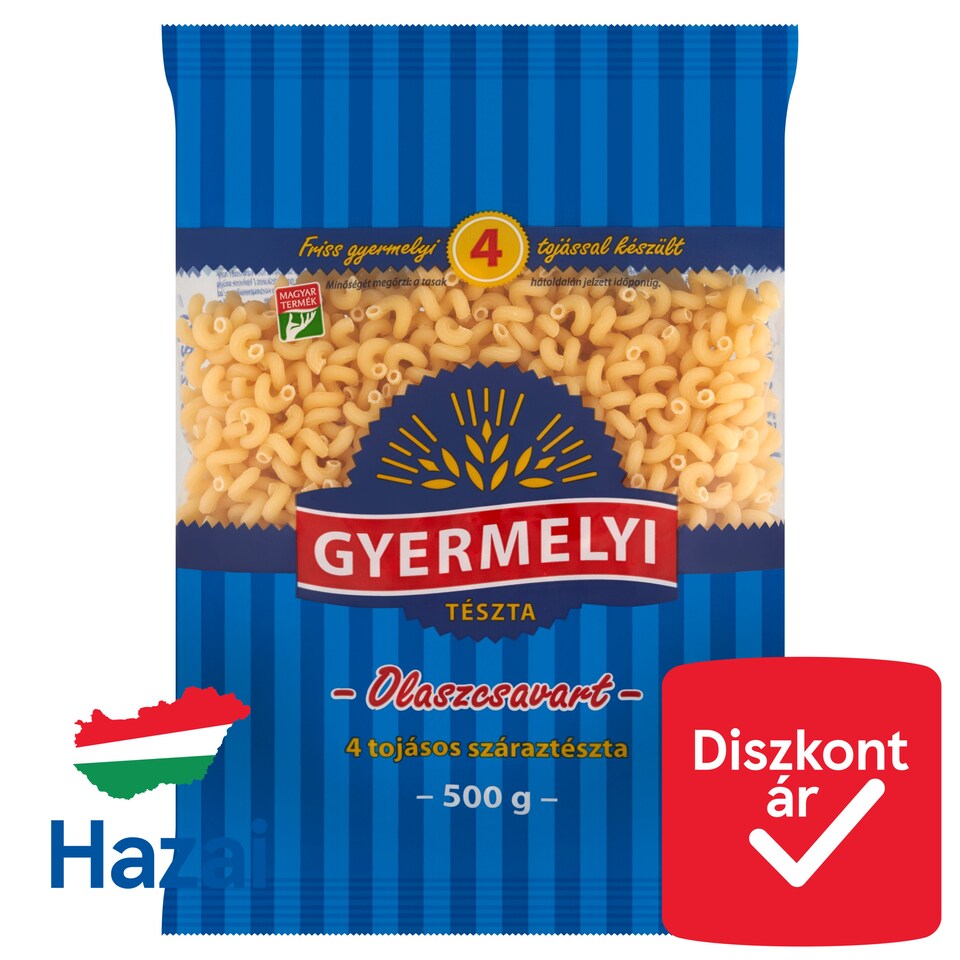 Gyermelyi Italian Twisted Dry Pasta with 4 Eggs 500 g
