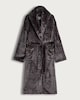 image 4 of F&F Fleece Chevron Textured Dressing Gown in Grey
