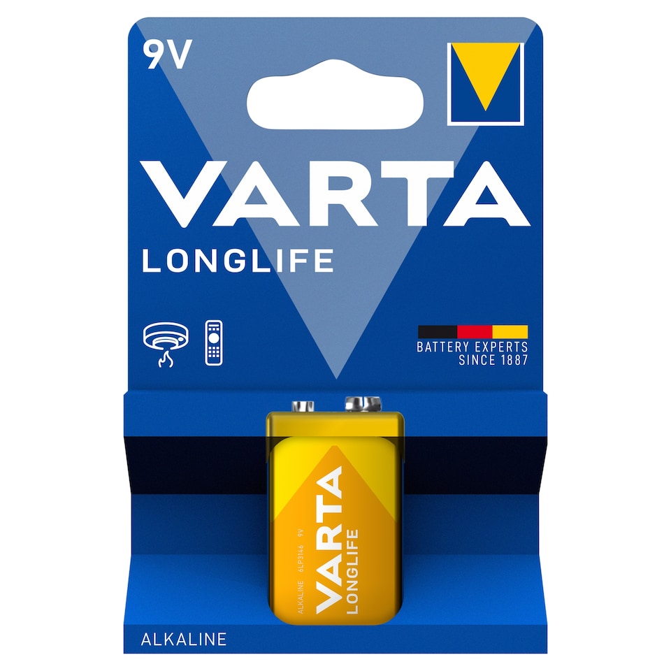 obrázok 1 z VARTA Longlife 9V alkalická batéria 1 ks