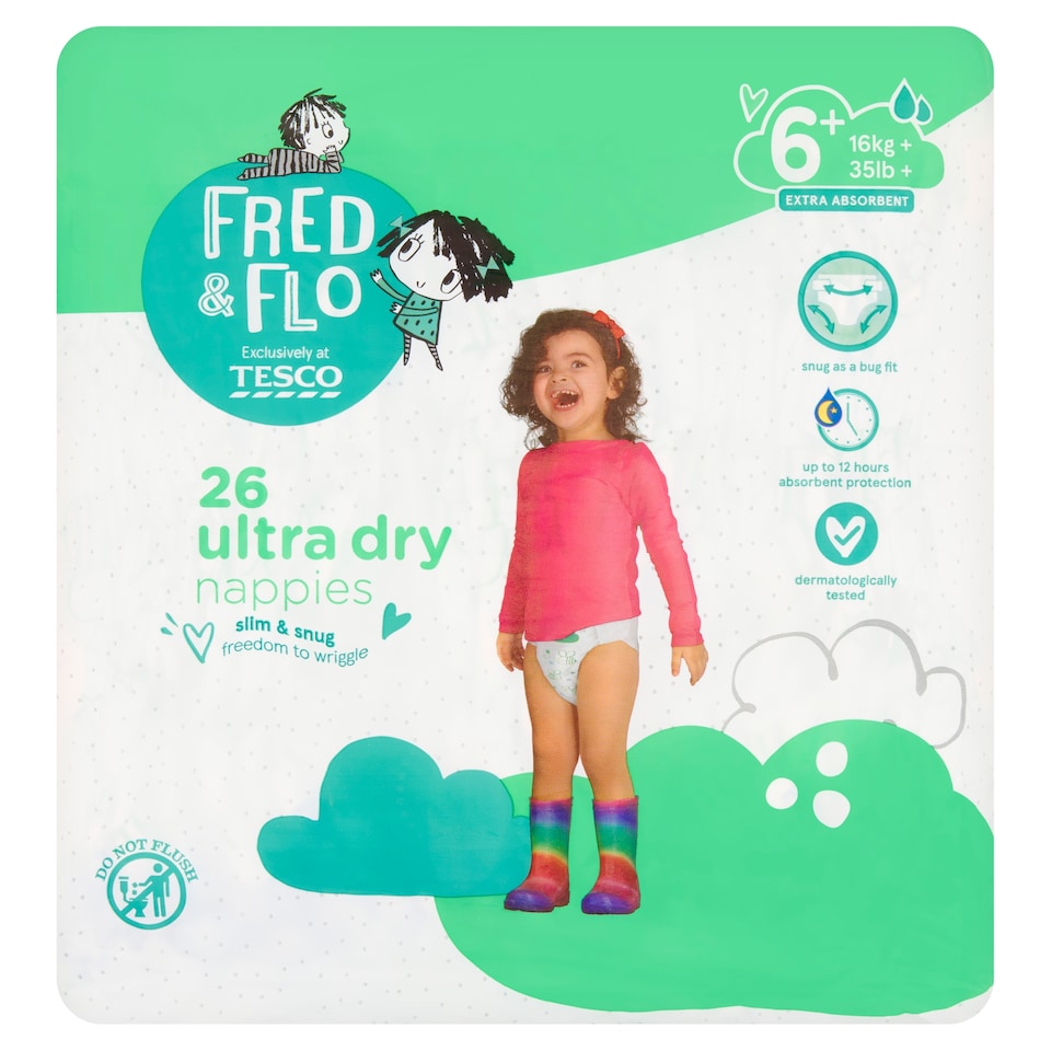 Fred & Flo Ultra Dry Nappies Size 6+ 26 Pack