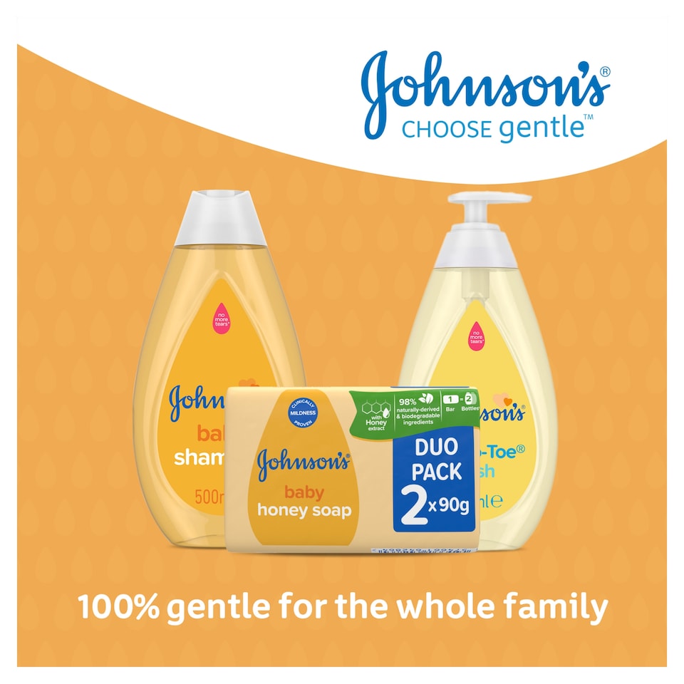 image 1 of Johnson's Baby Honey Soap Bar 2x90g