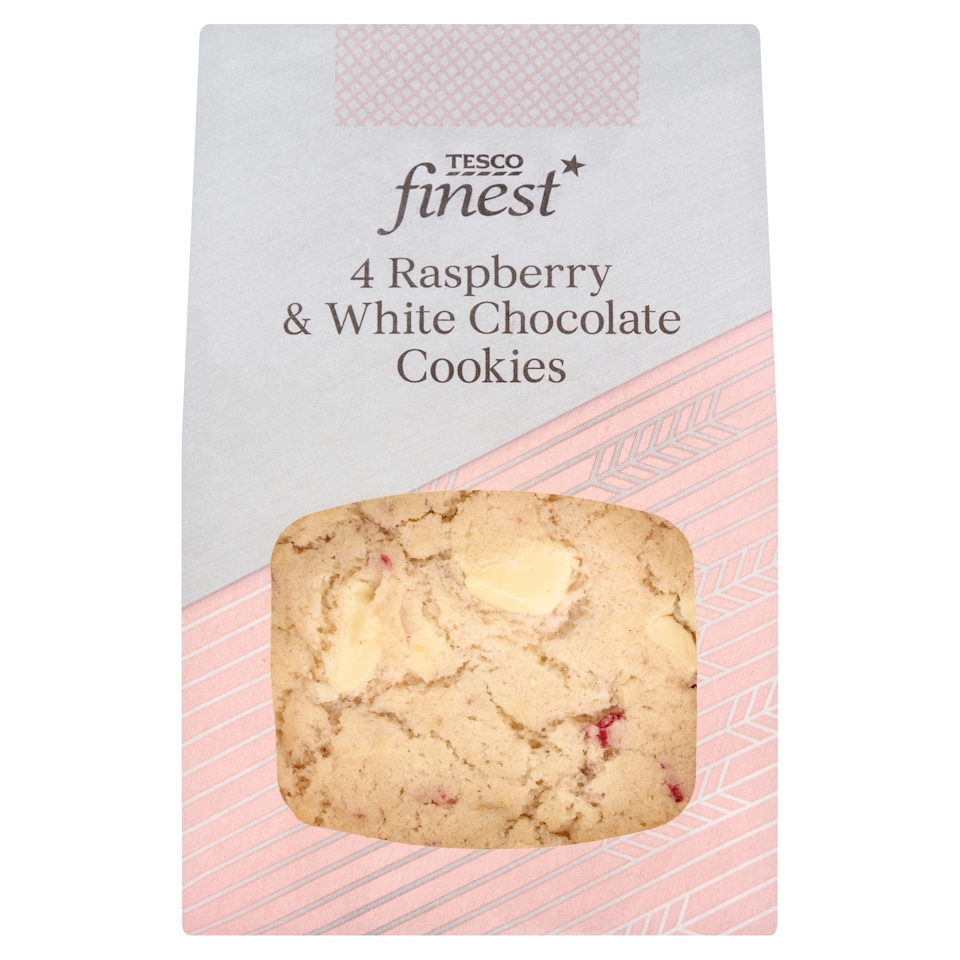 Tesco Finest Raspberry & White Chocolate Cookies 4 Pack