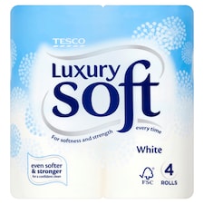 Tesco Luxury Soft White Toilet Tissue 4 Rolls