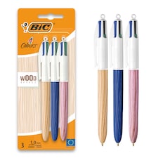 BIC 4 COLOUR WOOD PEN 3PK