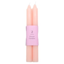  TESCO PINK DINNER CANDLES 2 PACK