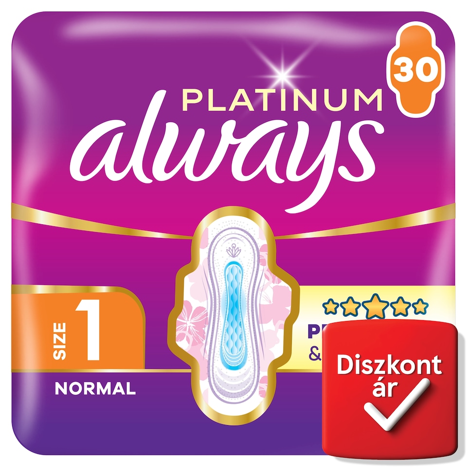 Always Platinum Egészségügyi Betét Normal (1-es méret), 30 db Betét  1. kép