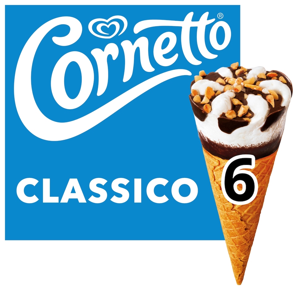 image 1 of Cornetto Classic Ice Cream Cones 6x90ml
