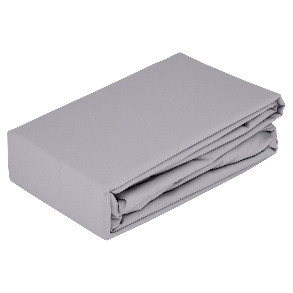 West Park Grey 100% Cotton Fitted Sheet Double