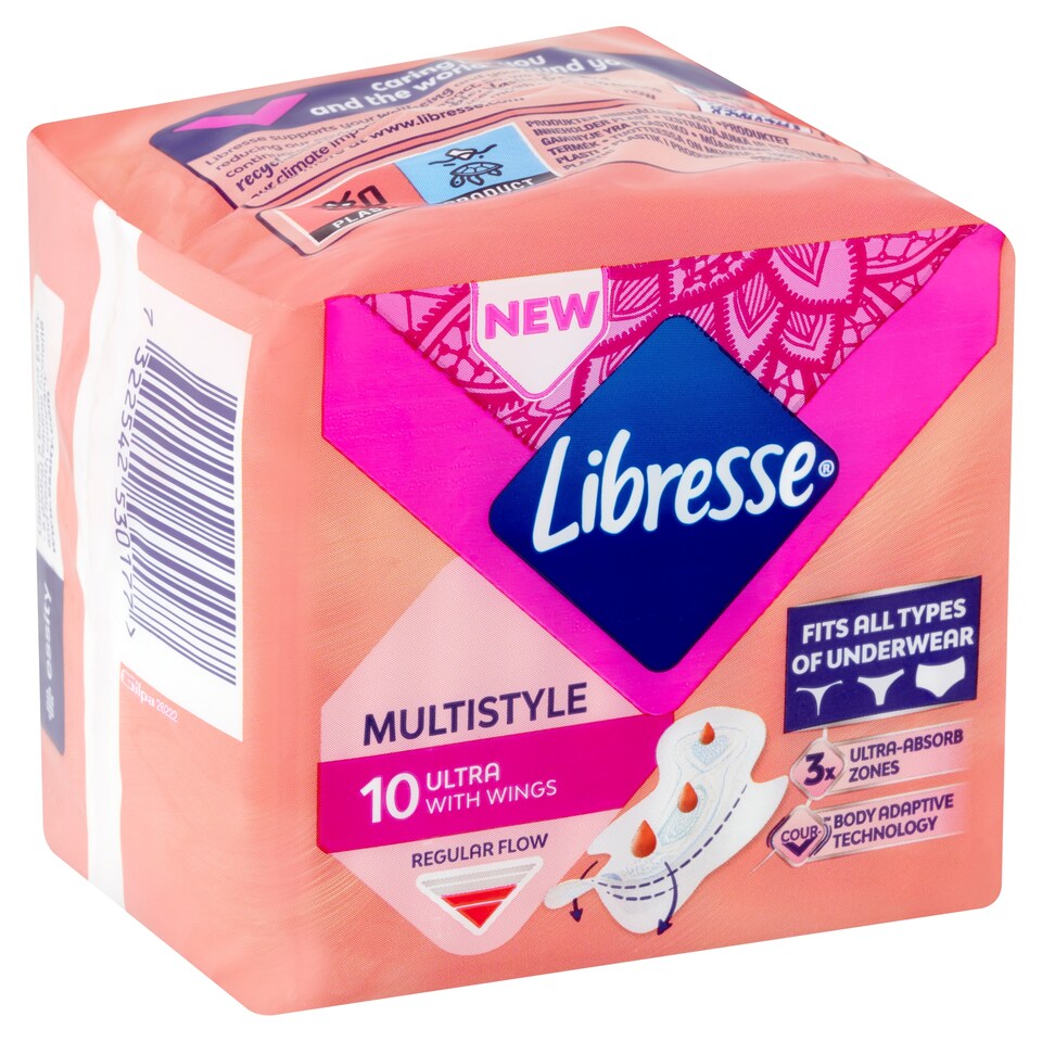 Libresse Ultra Multistyle szárnyas egészségügyi betét, minden fehérneműhöz 10 db  1. kép