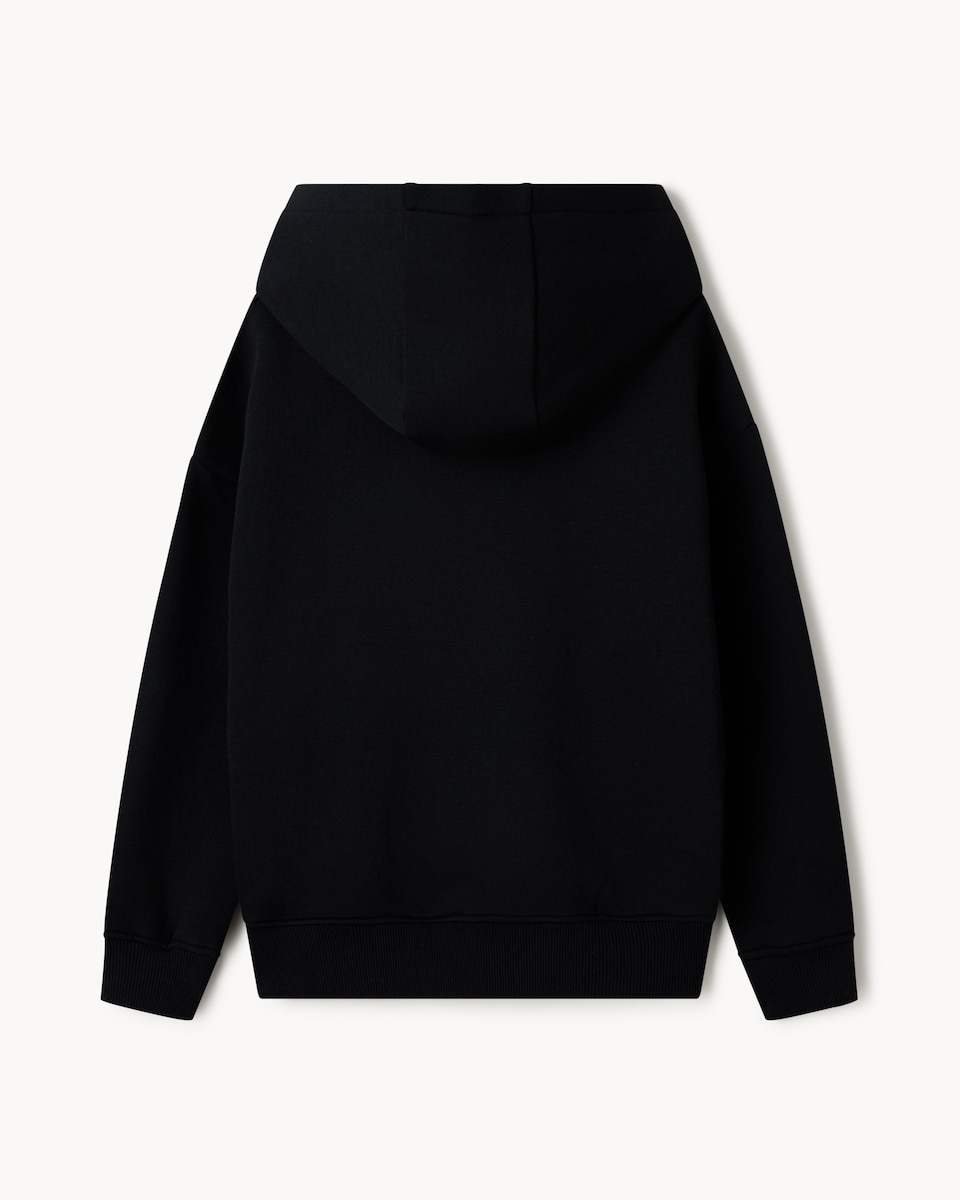 image 1 of F&F Boys Cotton Rich Slogan Hoodie in Black