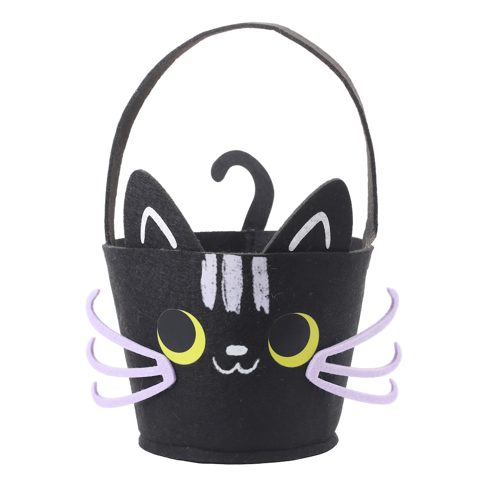 Tesco Halloween Fabric Cat Loot Bucket