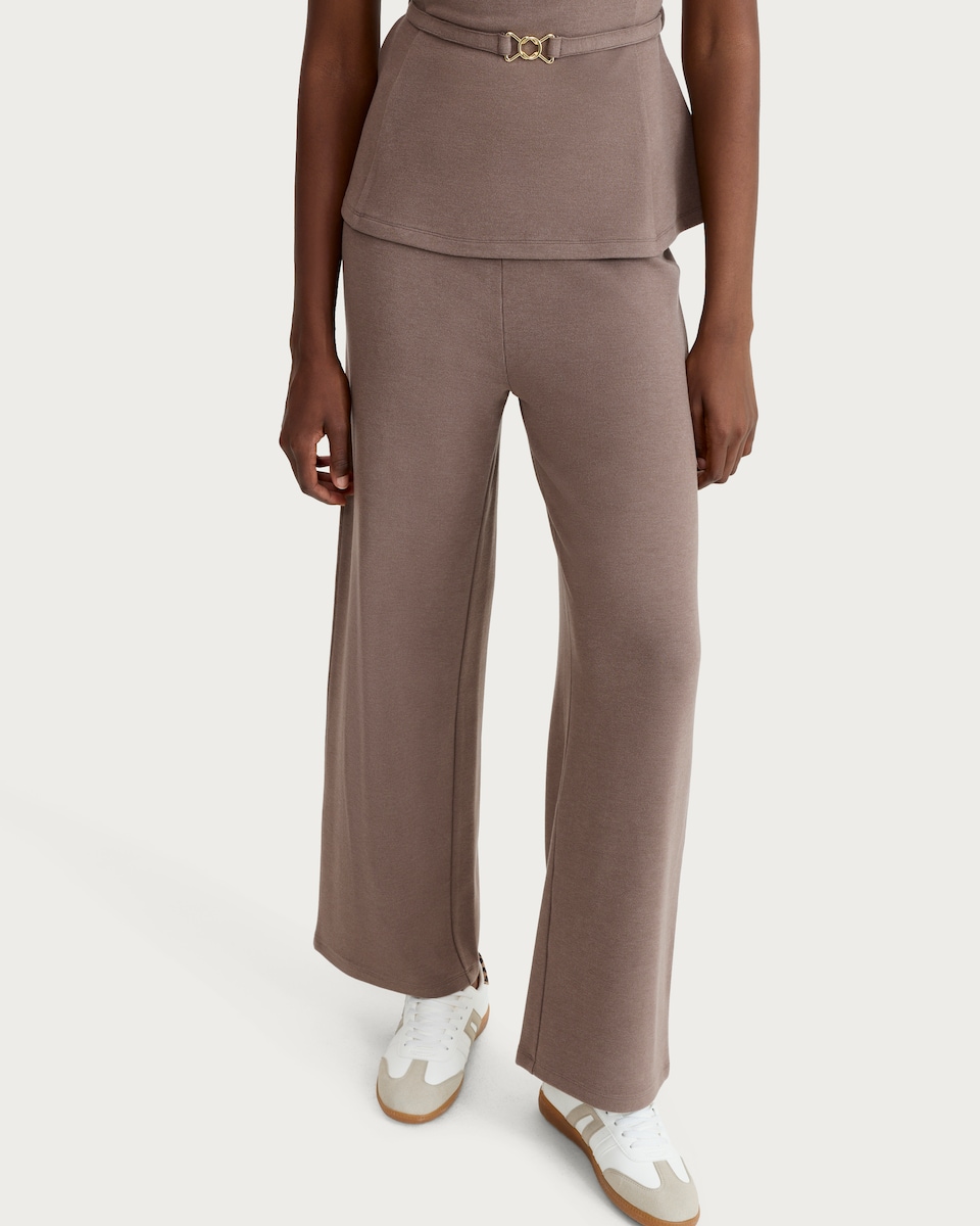 image 1 of F&F Wide Leg Co-ord Trousers in Mink