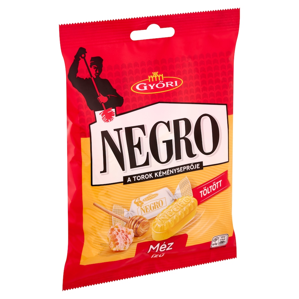 Győri Negro méz ízű töltött keménycukorka 140 g  1. kép