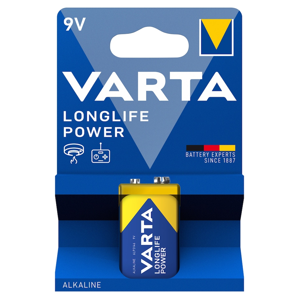 Obrázek 1 pro produkt Varta Longlife Power 9V alkalická baterie 1 ks